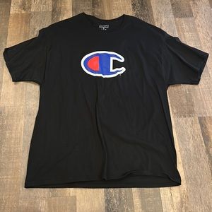 Men’s black T-shirt with Champion logo